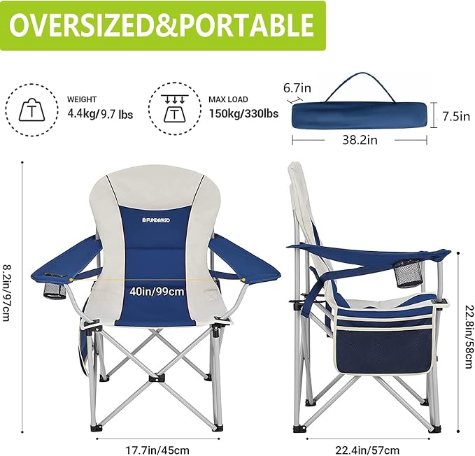 FUNDANGO 2 Packs Oversized Camping Chair - Image 3