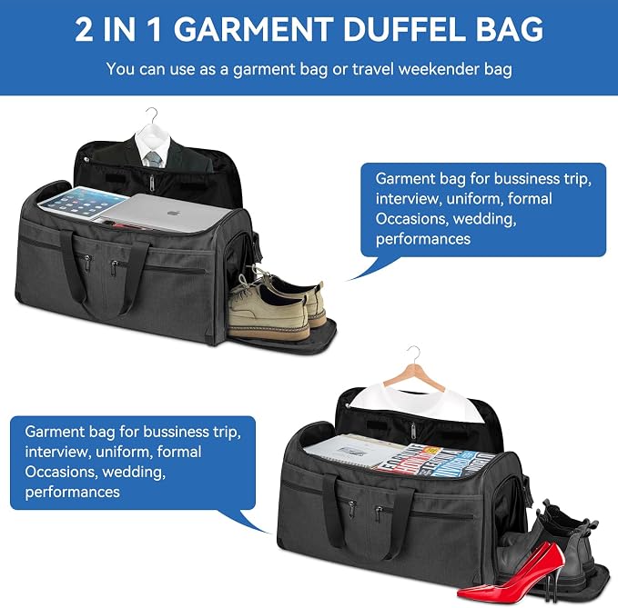 Garment Duffle Bags for Travel, Bukere Convertible Carry on Garment Duffel Bag - Image 7