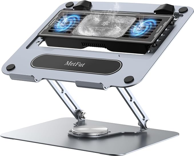 Laptop Cooling Stand with Detachable Thermoelectric Cooler, Adjustable Height & by MetFut