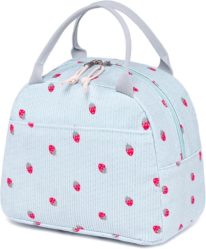 Bluboon Lunch Bag for Women Men Cute Corduroy Lunch Tote Bags Reusable by BLUBOON