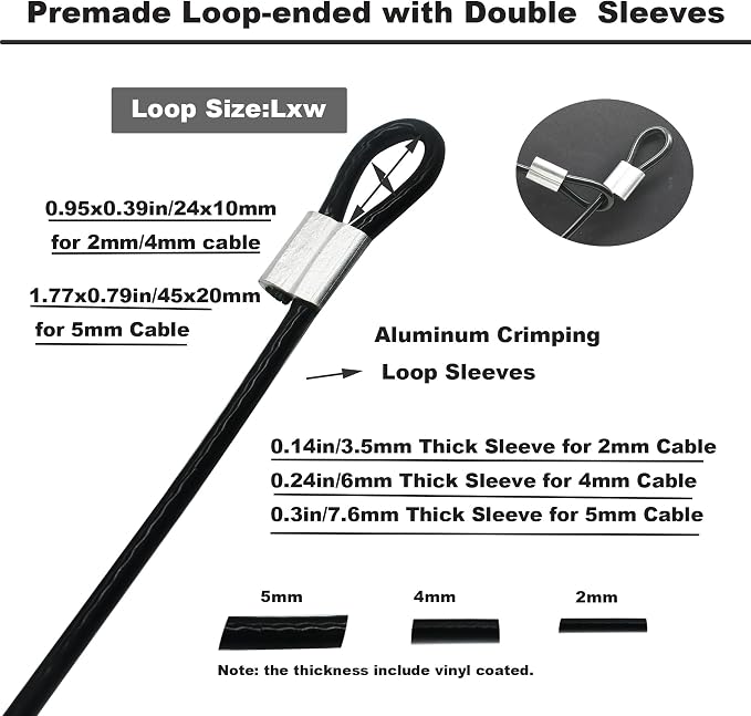 5 Pcs 5mm Wire 48 inch Vinyl Coated Stainless Steel Cable - Image 4