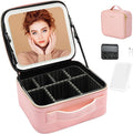 Travel Makeup Bag with LED Mirror – Waterproof Cosmetic Train Case with by ZhenGuiRu