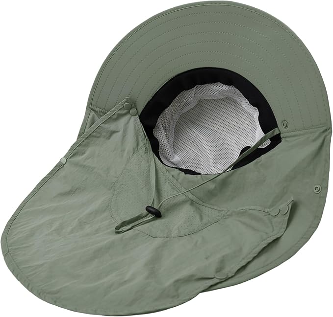 Sun Hat for Men Women with Neck Flap, UPF 50+ UV Protective Hiking Fishing Hats - Image 6