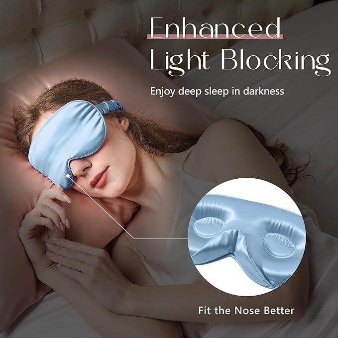 ZIMASILK Adjustable 22 Momme 100% Mulberry Silk Sleep Mask, Upgraded 3D - Image 6
