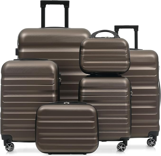 Merax Luggage Set 6 Piece, Hardshell ABS Suitcases by Merax