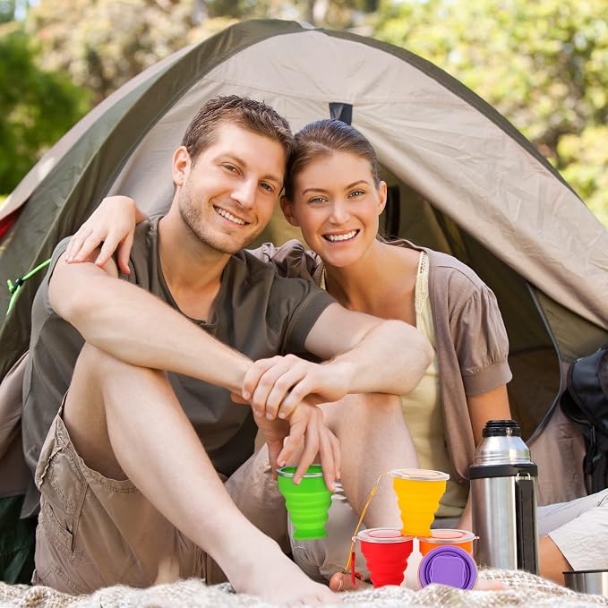 12 Pcs Silicone Collapsible Cup 7.04 oz Folding Camping Travel Collapsible - Image 7
