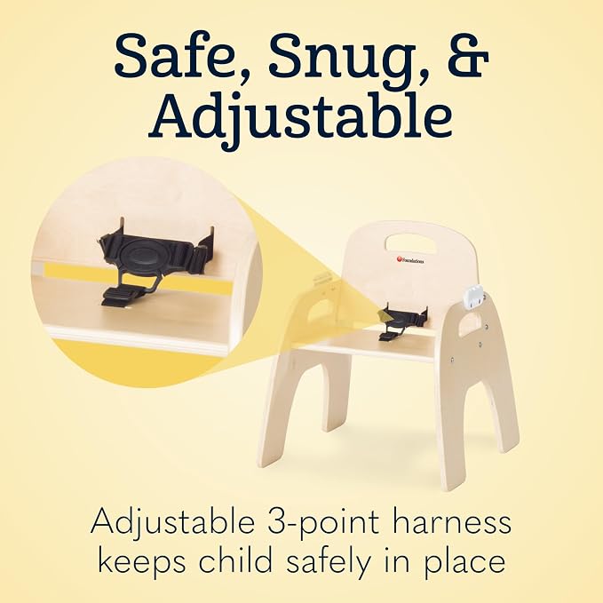 Foundations Easy Serve Low Wood Feeding Chairs Multipack, Adjustable Harness - Image 7
