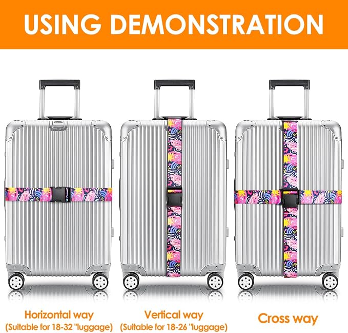 Adjustable Travel Luggage Strap Suitcase Belt Travel Bag Accessories 1.96 in W - Image 4