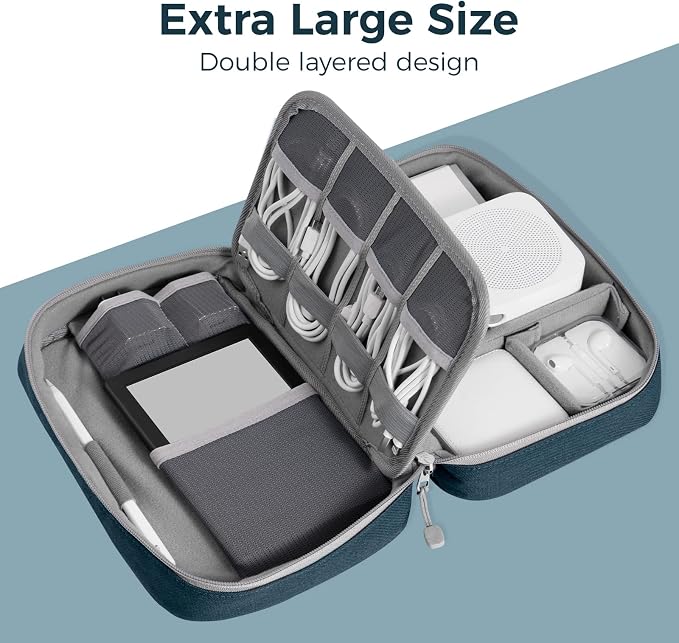 pack all Electronic Organizer Plus, Larger Capcity Cable Organizer Bag - Image 4