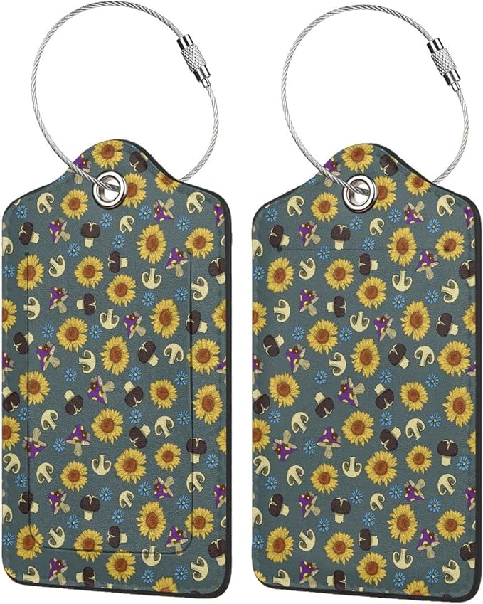 Sewant Mushrooms Leather Luggage Tag by Ovitssrk