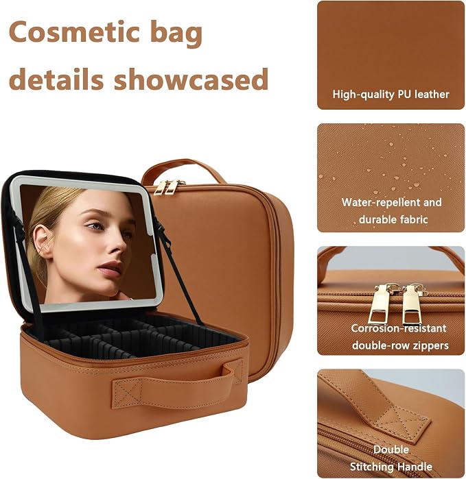 Travel Makeup Bag for Women and Makeup Artists Cosmetic Organizer Large Makeup - Image 6