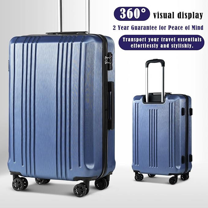 Coolife Luggage Expandable Suitcase PC+ABS 3 Piece Set - Image 2