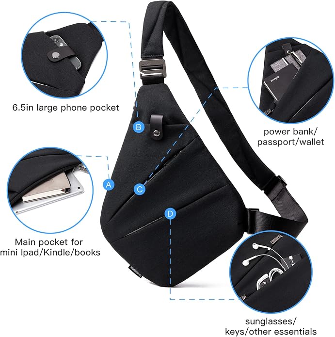 weiatas Sling Bag Chest Shoulder Backpack Crossbody Bags - Image 2