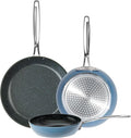 Nuwave 3-Piece 8”, 12” Forged Lightweight Frying Pan Set, G10 Healthy Duralon by NuWave