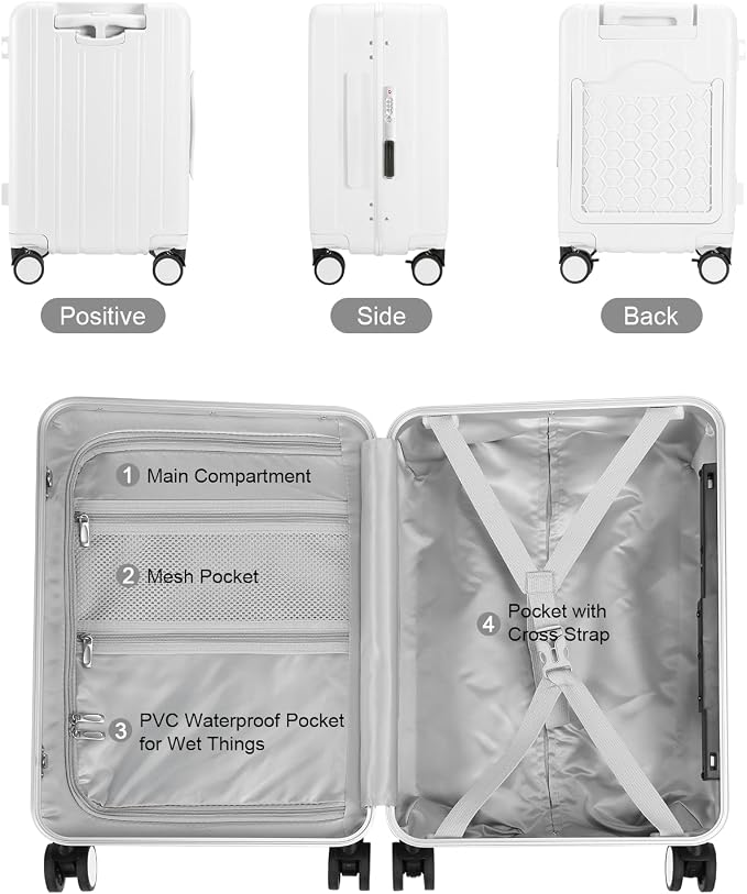 MRPLUM Carry On Luggage Double Handle Suitcase - Image 4