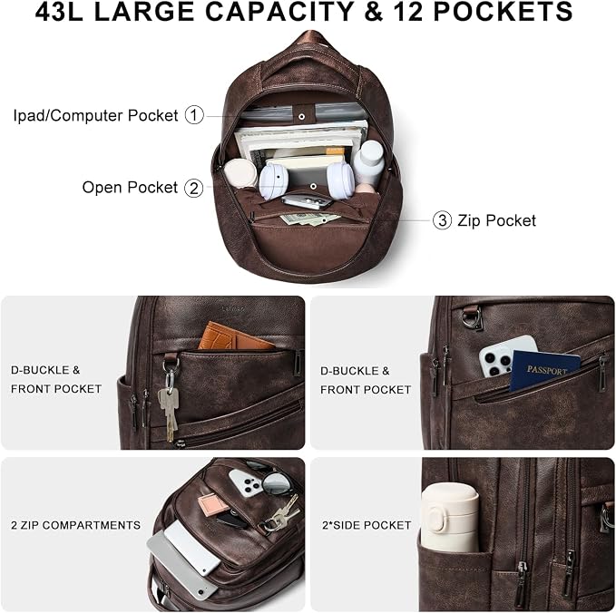 43L Backpack for Women Men - Image 4