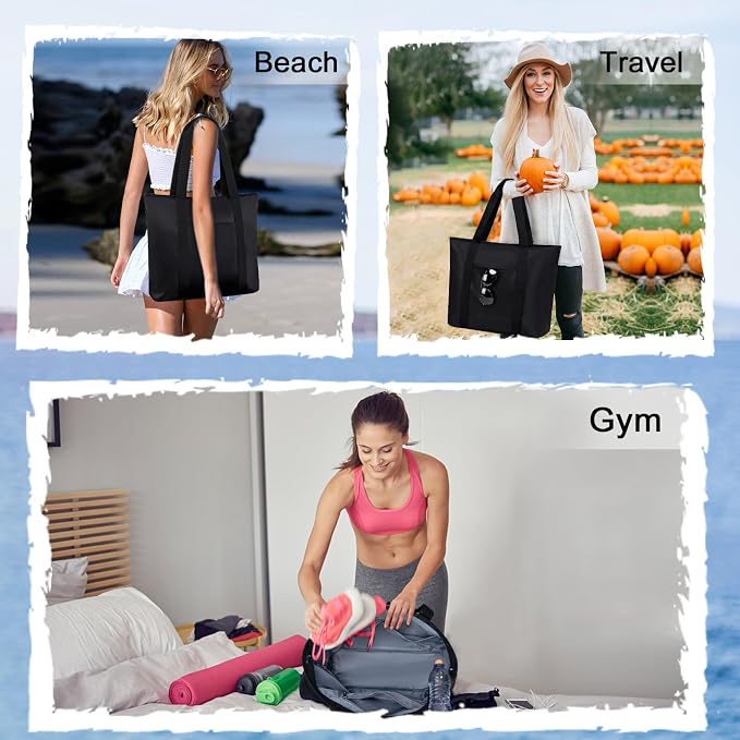 LEDAOU Beach Bags for Women, Beach Bags Waterproof Sandproof, Packable Beach - Image 6