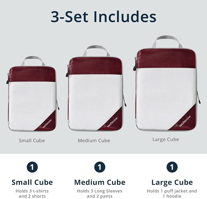 3 Set Compression Packing Cubes - Image 3