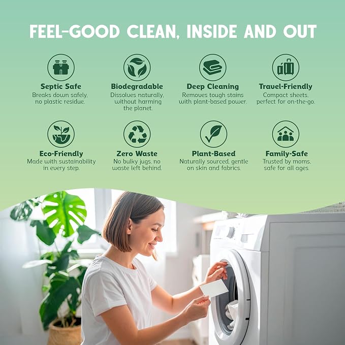 QLEAN Laundry Detergent Sheets – Travel Laundry Detergent Sheets, Eco-Friendly - Image 7