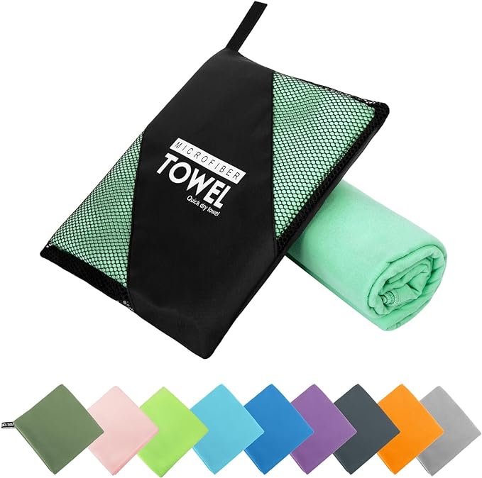 Microfiber Travel Towel, Soft Lightweight Quick Dry Towel, Super Absorbent by ZIUDBOC