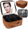 Makeup Bag with Led Mirror, Travel Makeup Organizer with 3 Color Setting by SUILU