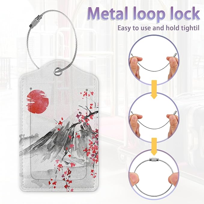 2Pcs Luggage Tag for Suitcase Japanese Cherry Blossom Cute Suitcase Tag - Image 4