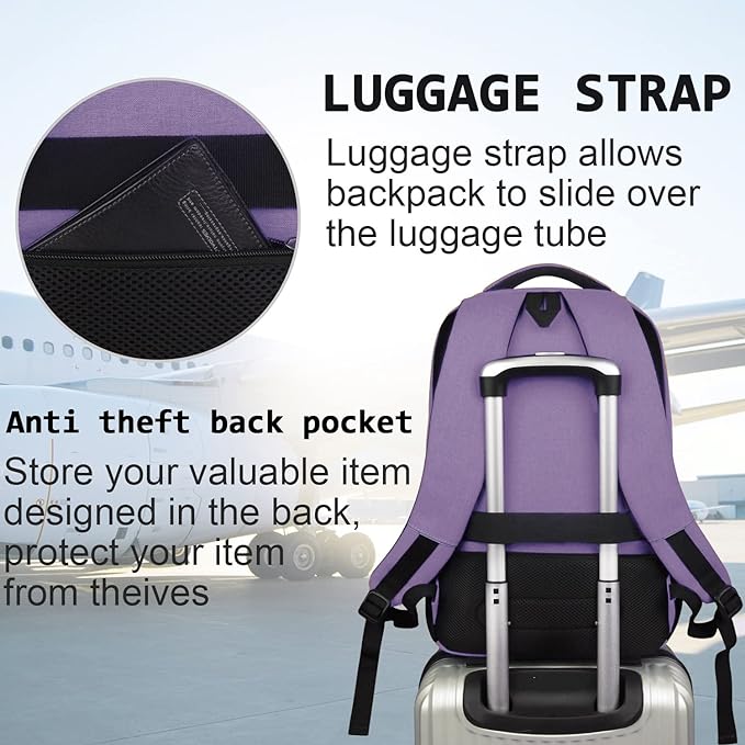 Laptop Backpack, Business Travel Anti Theft Slim Durable Laptops Backpack - Image 6