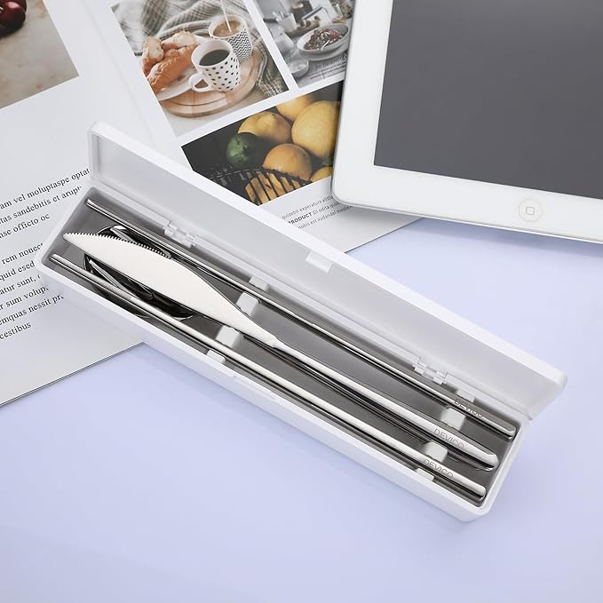 DEVICO Travel Utensils With Case, Camping Silverware, Portable Cutlery Flatware - Image 6