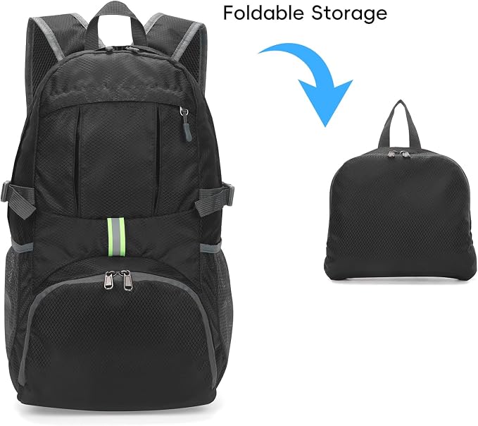 Yaopeing Lightweight Backpack, 25L Foldable Hiking Packable, Water Resistant - Image 5
