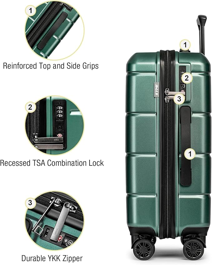 KYME Hardside Carry On Luggage 22x14x9 Airline Approved - Image 5