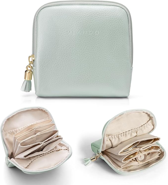 Vlando Small Jewelry Travel Case, Jewelry Pouch Bags by VLANDO