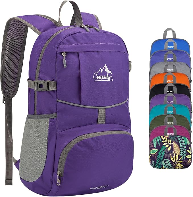 WATERFLY Hiking Foldable Daypack Backpack: 25L Ultra Lightweight Packable by Waterfly