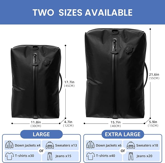 BAGAIL TPU Vacuum Bag for Travel, Reusable Compression Bag - Image 2