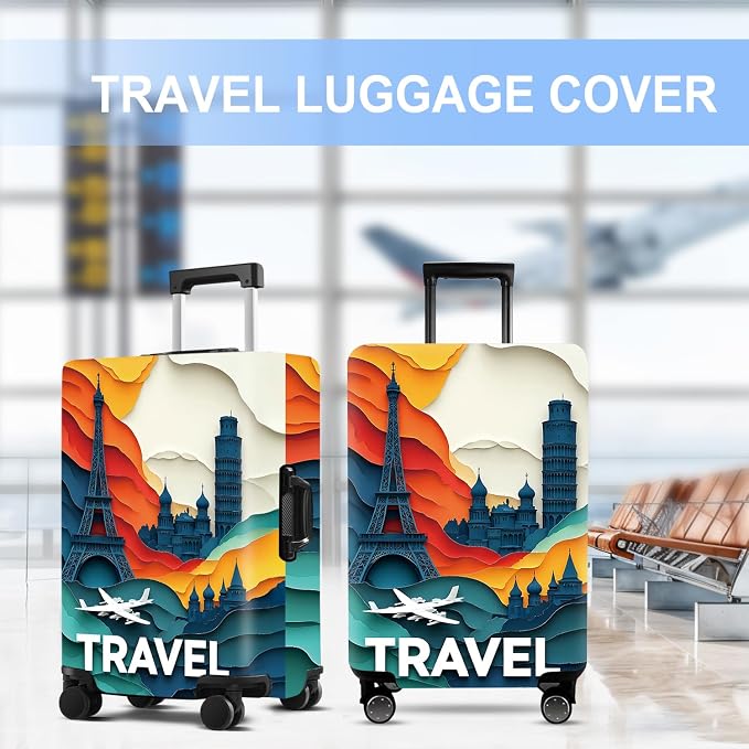 Luggage Cover Washable Suitcase Protector Anti-Scratch, Stretchable Fit - Image 6
