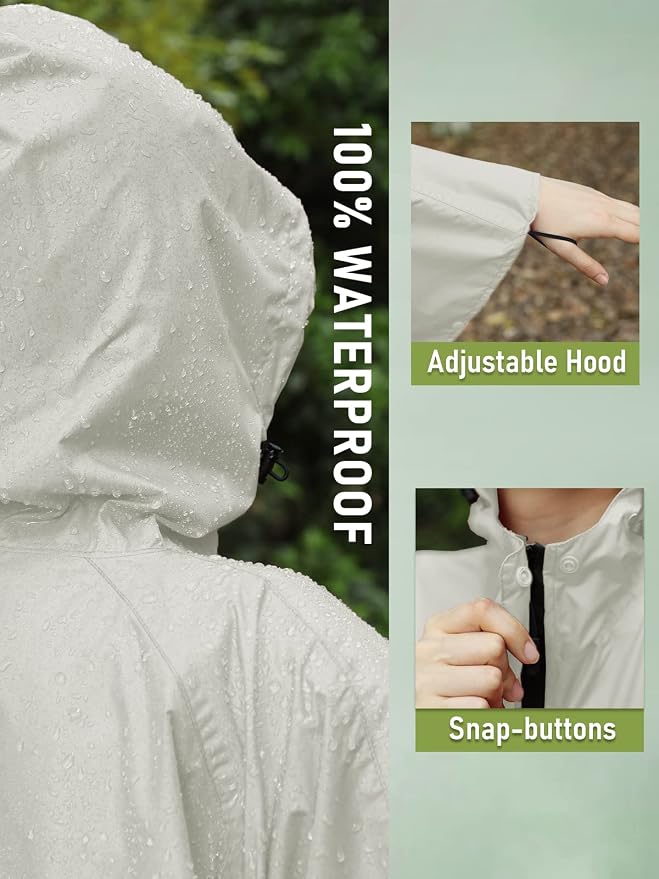 SaphiRose Unisex Rain Poncho Hooded Waterproof Raincoat - Image 3