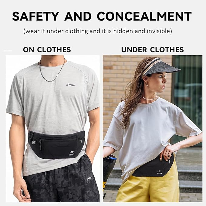 Travel Money Belt for Men and Women hidden slim passport holder - Image 7