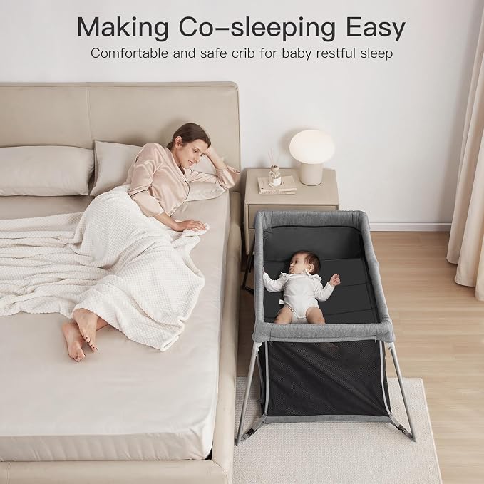 2 in 1 Portable Travel Crib for Toddler, Foldable Crib for Baby, Lightweight - Image 3