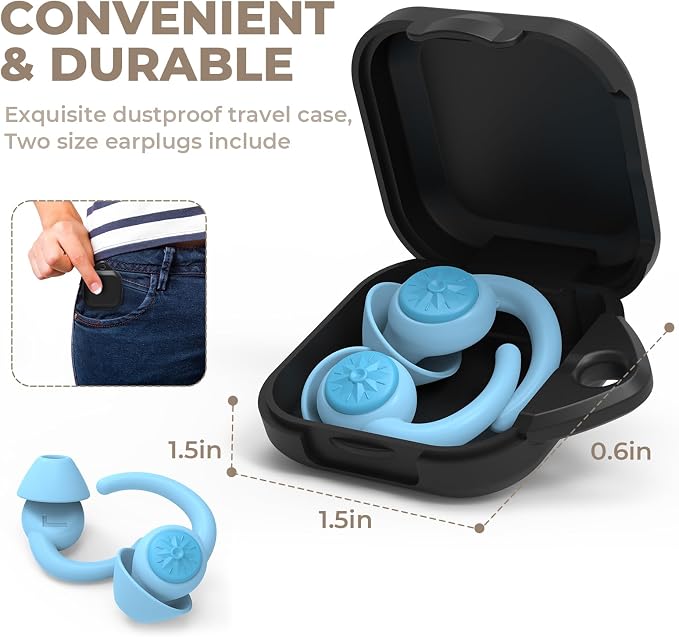 Ear Plugs for Sleeping: Reusable Earplugs for Sleep, Snoring Blocking, 2 Pairs - Image 7