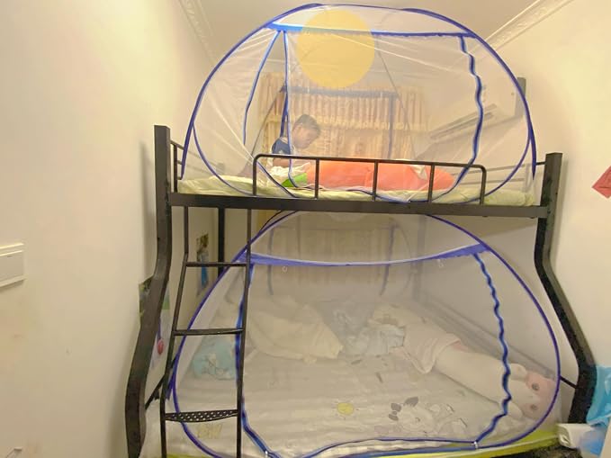 Pop-up Mosquito net Double Bed, L79x W59 x H59 in Double Door Zip Portable Tent - Image 7
