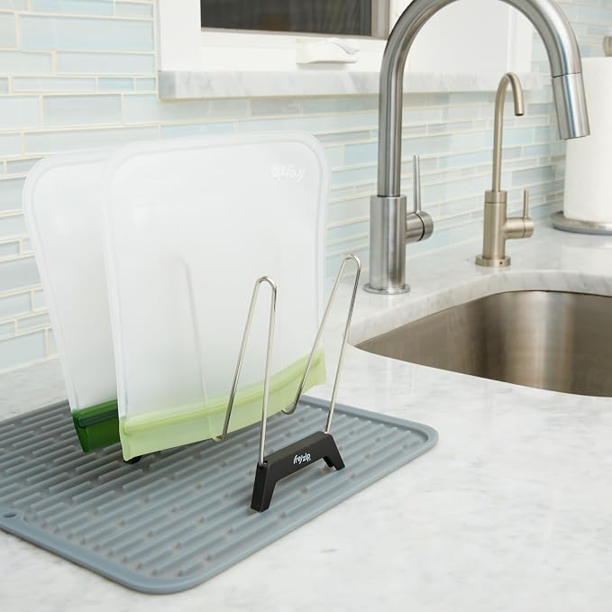 zip Reusable Bag Drying Rack and Organizer | Includes 2 Reusable Leakproof Flat - Image 8