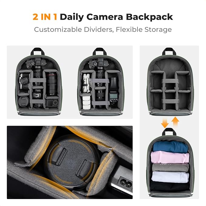 K&F CONCEPT Camera Backpack Bag, Professional DSLR/SLR/Mirrorless Camera Bag - Image 4
