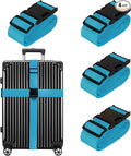 Luggage Straps for Suitcases TSA Approved Travel Belt 4 Pack by Chelmon by Chelmon