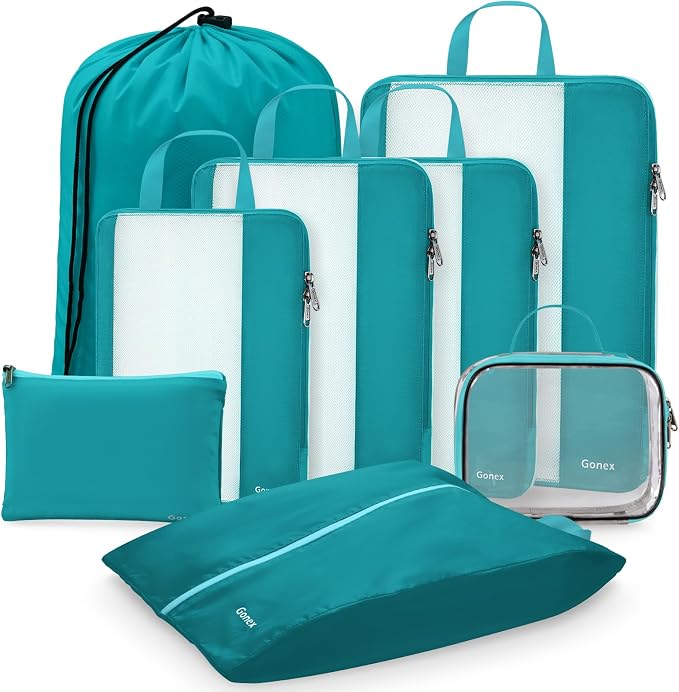 Gonex 8 Set Compression Packing Cubes, Expandable Mesh Organizer - Image 9