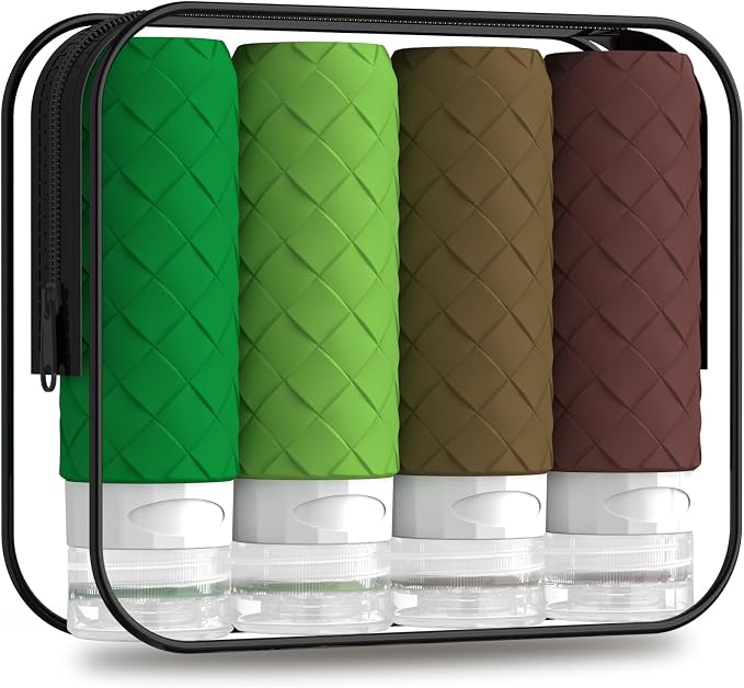 Travel Bottles for Toiletries, TSA Approved Silicone Travel Size Containers for by Silevoler