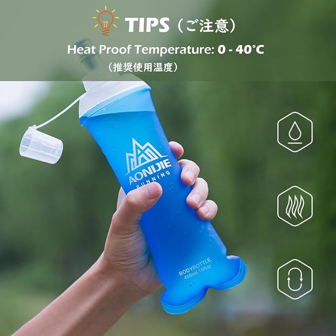 TRIWONDER TPU Soft Folding Water Bottles BPA-Free Collapsible Flask - Image 6
