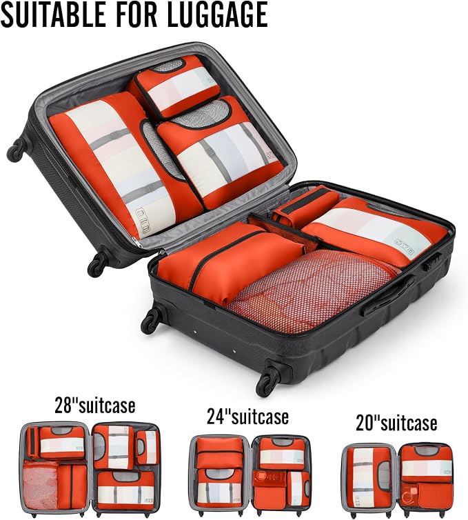 Veken 10 Set Packing Cubes for Travel Essential, Suitcase Organizer Bags in 4 - Image 6