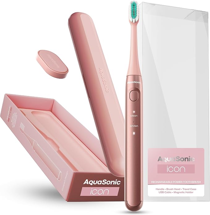 Aquasonic Icon ADA-Accepted Rechargeable Toothbrush | Magnetic Holder & Slim - Image 5