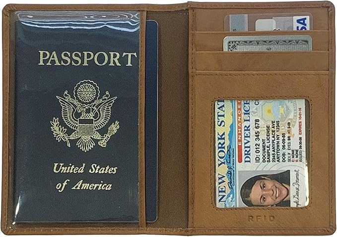 Personalized Monogrammed Antique Saddle Leather RFID Passport Wallet - Image 5