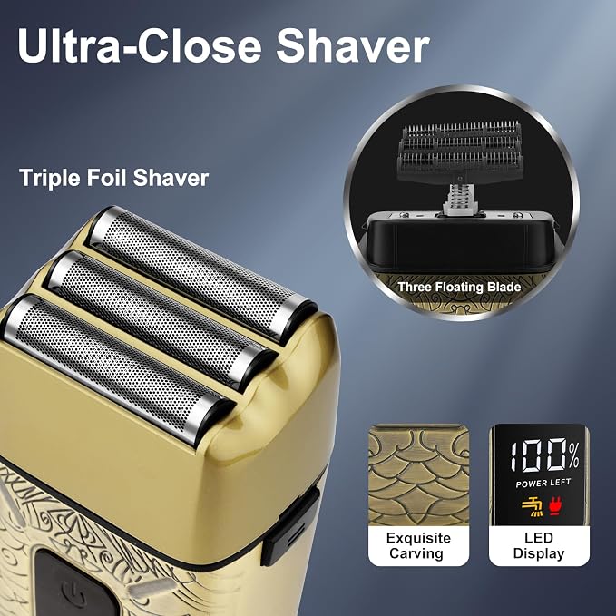 Electric Shavers for Men, Waterproof Powerful Motor Electric Razor, Head - Image 3