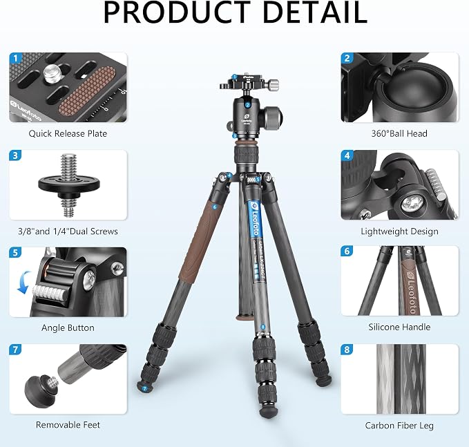 Carbon Fiber Lightweight Travel Tripod - Image 2